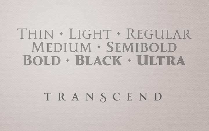 Przykład czcionki Transcend Black